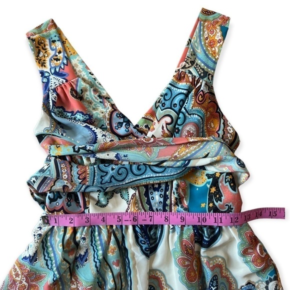 Anthropologie Maeve Vizcaya Multicolor Paisley Print Maxi Dress, Size 0 - Picture 10 of 11